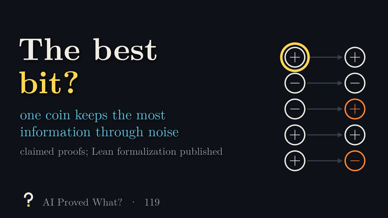 Play Episode 119: The best bit? Five coins before and after noise, with the first coin singled out.