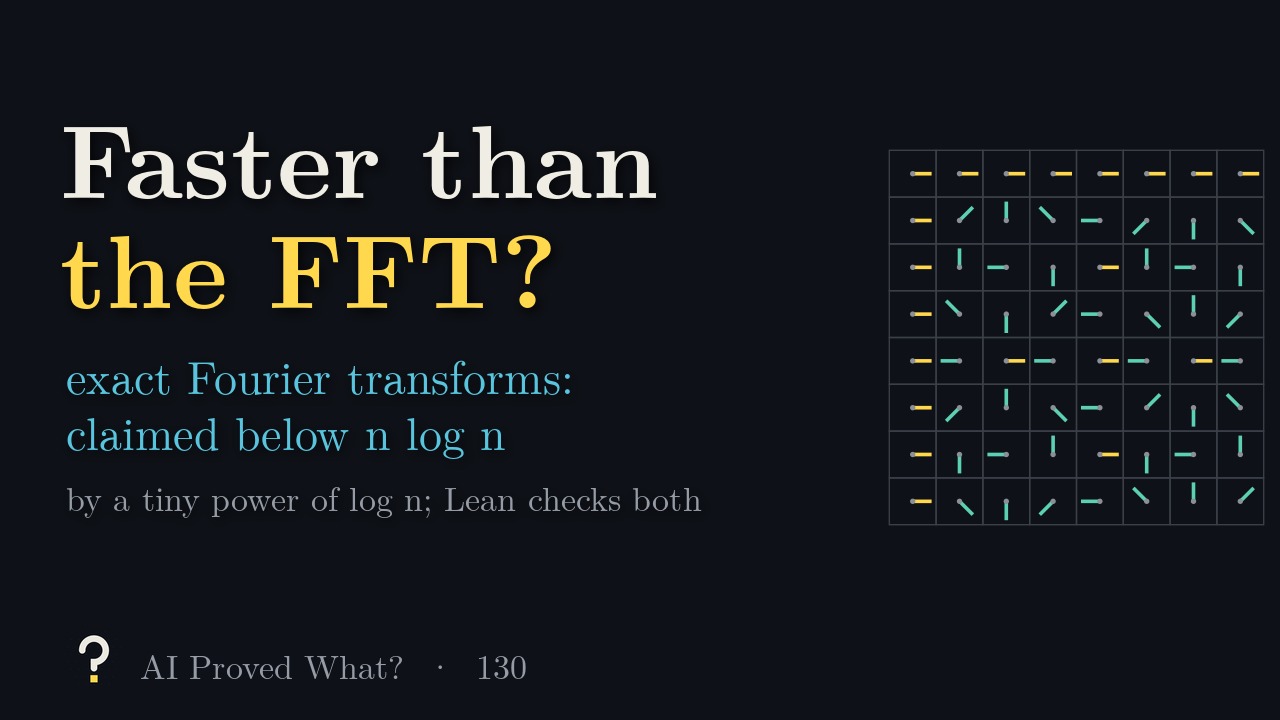 Play Episode 130: Faster than the FFT? The 8-point Fourier matrix drawn as a grid of clock hands.