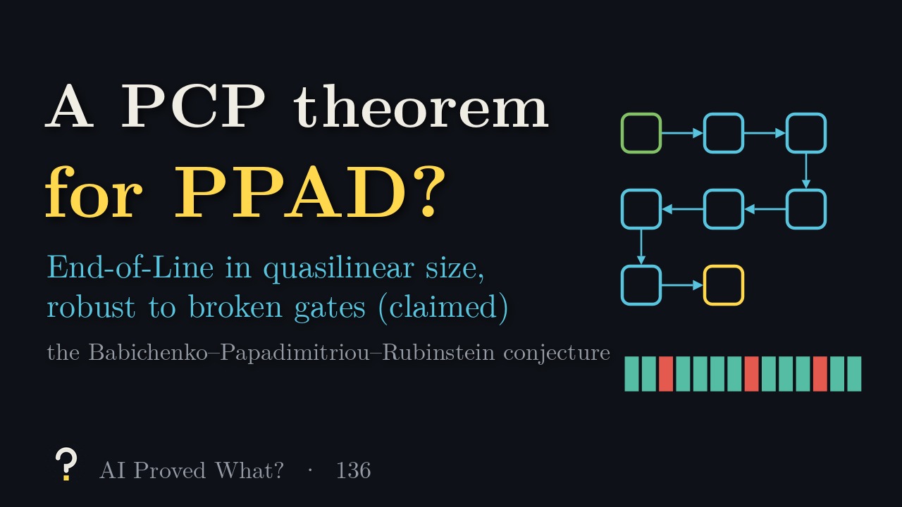 Play Episode 136: PCP for PPAD? An End-of-Line path above a strip of gates, a few of them broken.