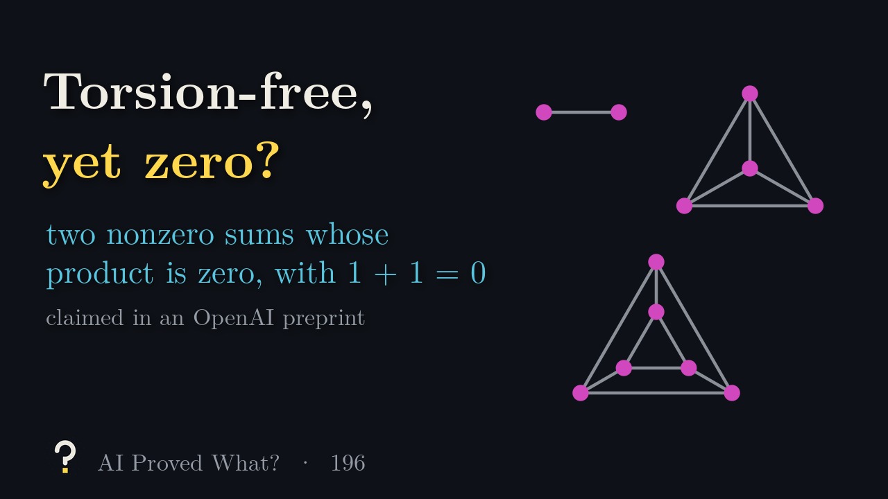 Play Episode 196: Torsion-free, yet zero? Three small graphs in which every vertex has odd degree, each with an even number of vertices.