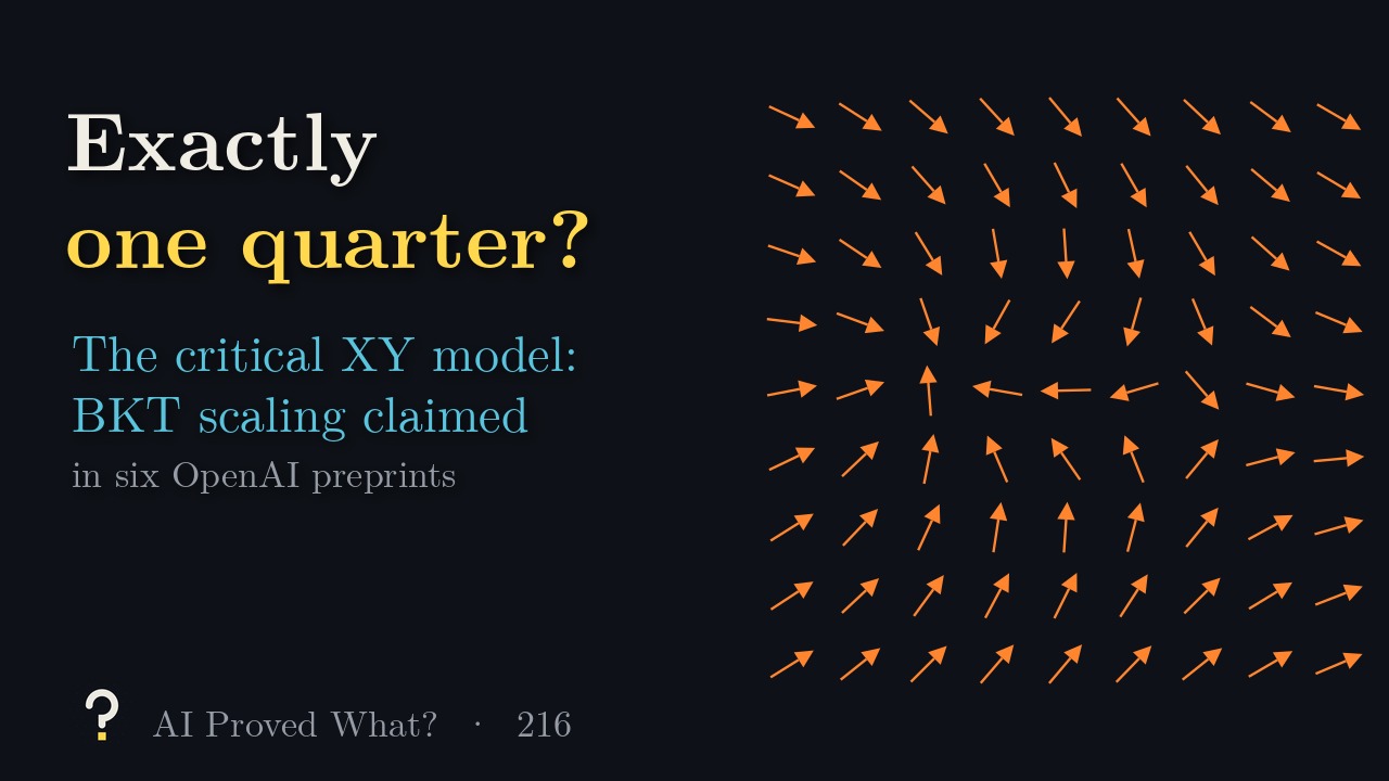 Play Episode 216: Exactly one quarter? A grid of orange arrows winding around a vortex and an antivortex.