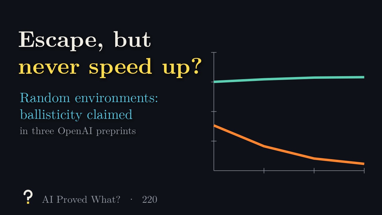 Play Episode 220: Escape, but never speed up? Two speed curves: one steady, one sinking toward zero.