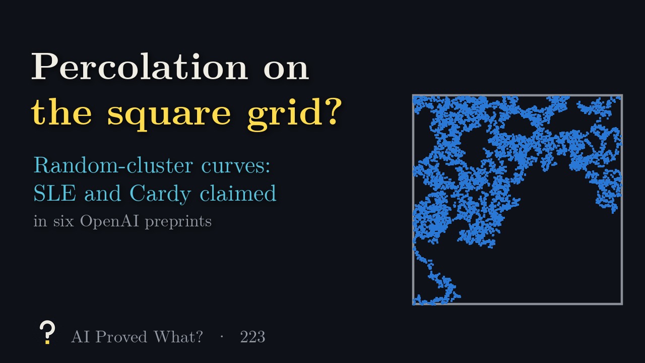 Play Episode 223: Percolation on the square grid? A sampled critical interface filling a square.