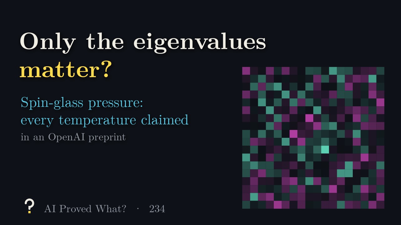 Play Episode 234: Only the eigenvalues matter? A randomly rotated coupling matrix drawn as coloured squares.