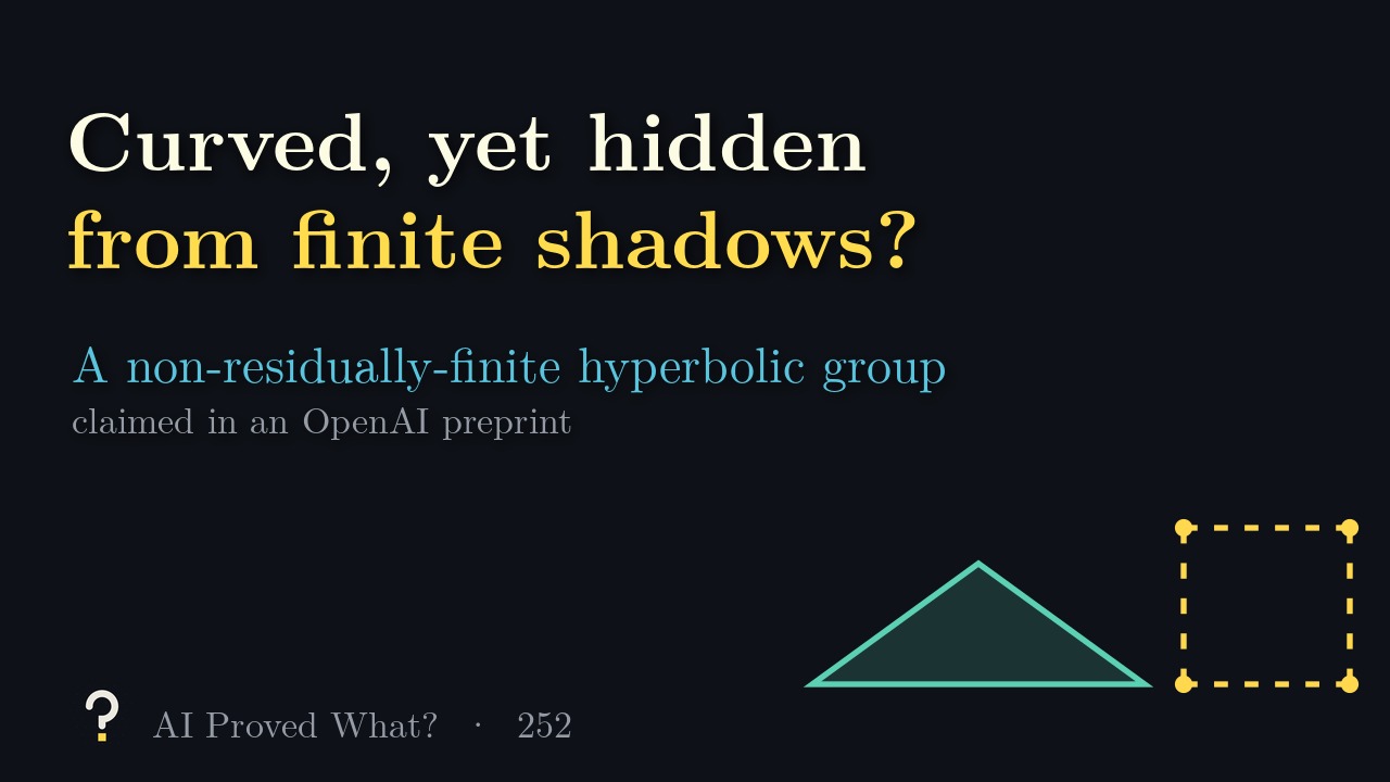 Play Episode 252: Curved, yet hidden from finite shadows? A triangle with angles 108, 36 and 36 degrees beside a dashed rectangle.