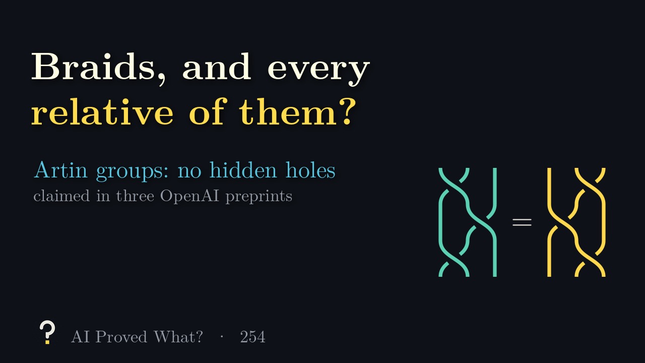 Play Episode 254: Braids, and every relative of them? Two three-strand braid diagrams showing the braid relation.
