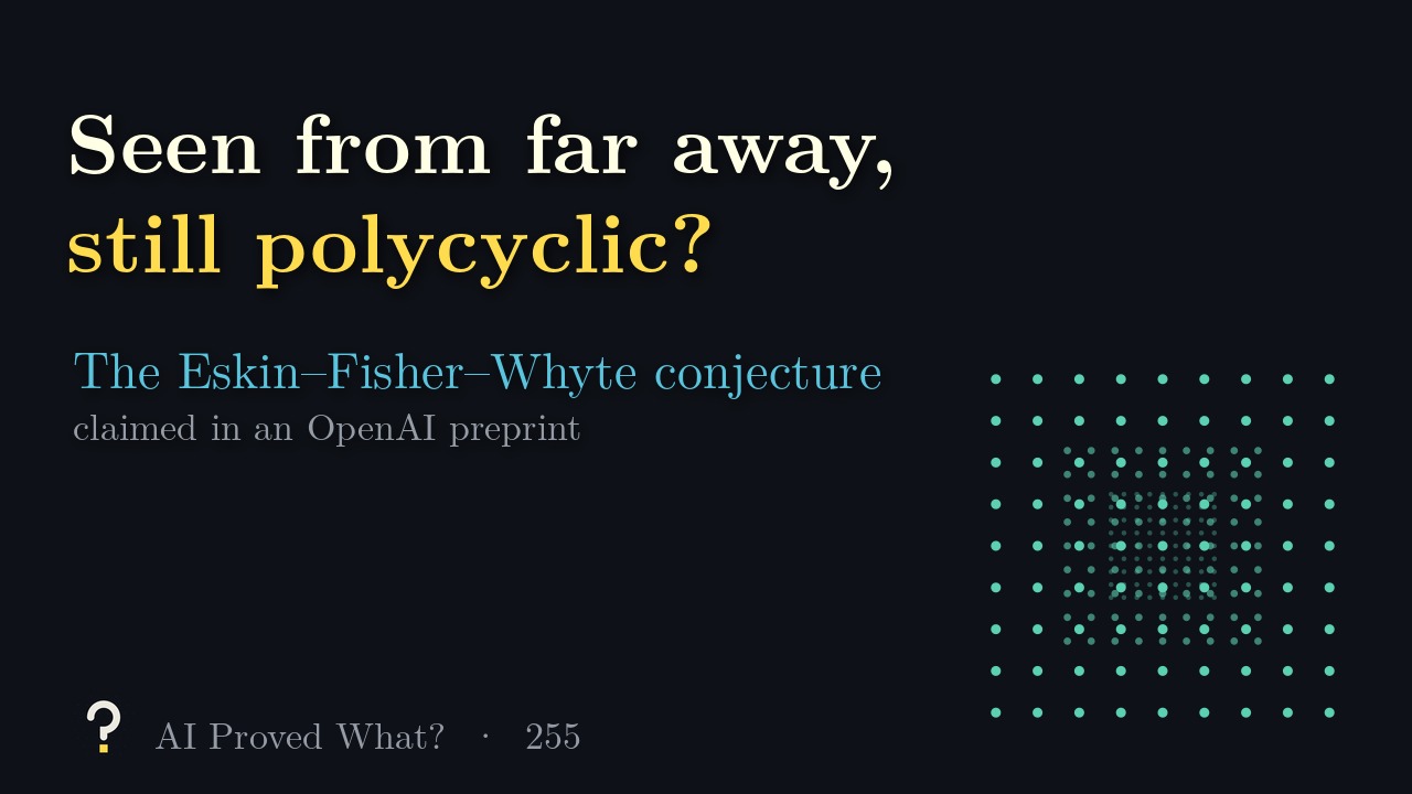 Play Episode 255: Seen from far away, still polycyclic? A grid of dots drawn at three scales, as if seen from farther and farther away.