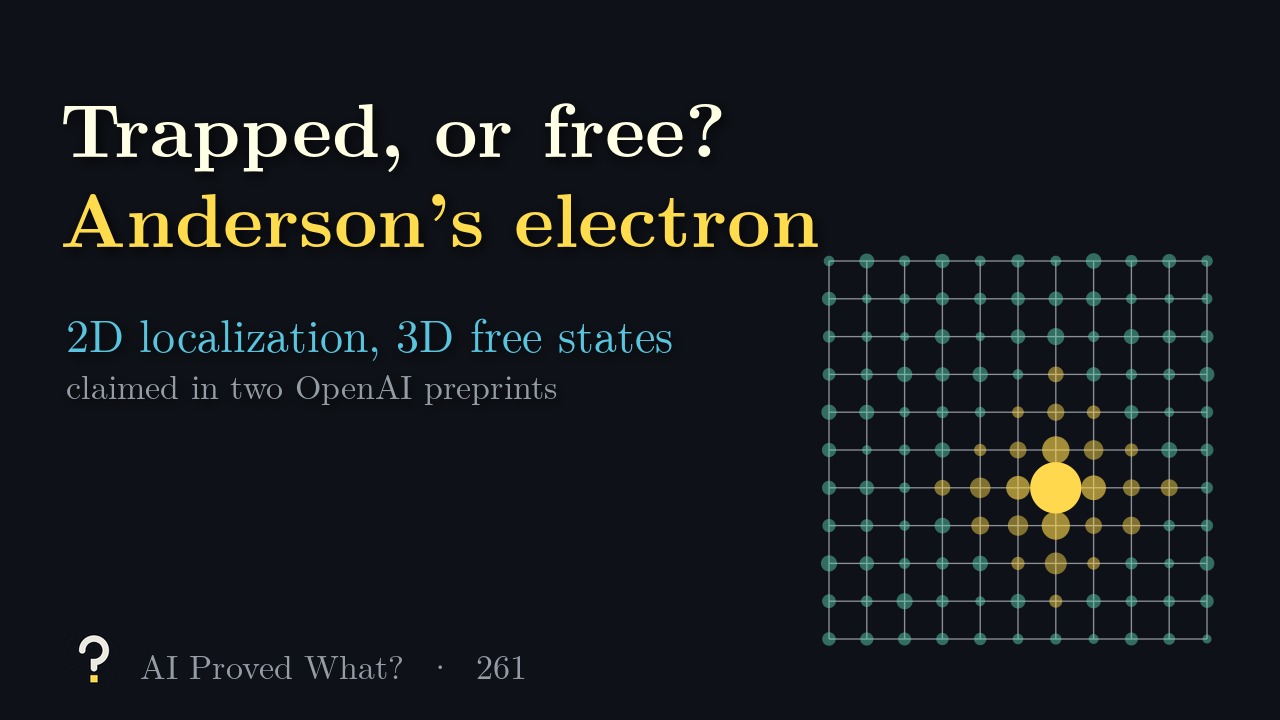 Play Episode 261: Trapped, or free? A square lattice of dots with one bright gold dot whose glow fades quickly into teal neighbours.