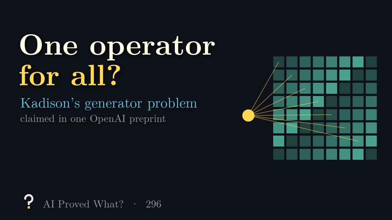 Play Episode 296: One operator for all? One gold dot whose lines reach across an eight by eight grid.
