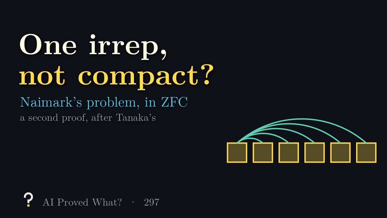 Play Episode 297: One irrep, not compact? Six blocks glued into one class by arcs.