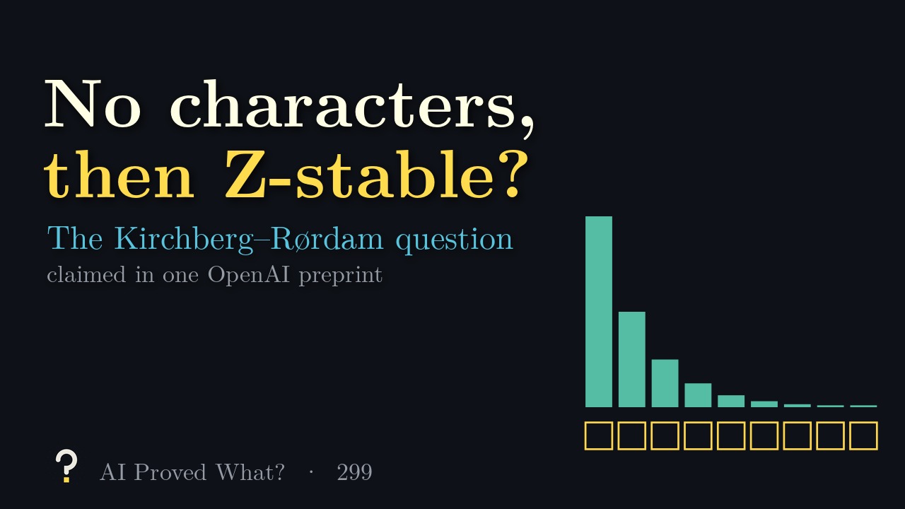 Play Episode 299: No characters, then Z-stable? Commutator bars halving along a chain of tensor legs.