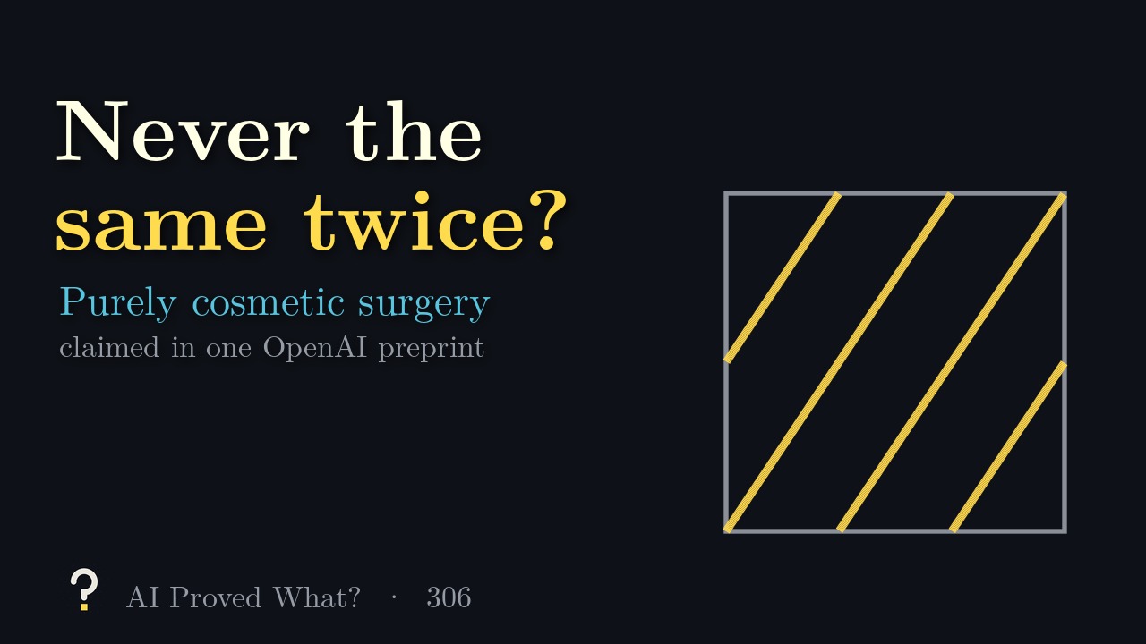 Play Episode 306: Never the same twice? A gold curve of slope 3/2 drawn on a square, the boundary torus of a knot.