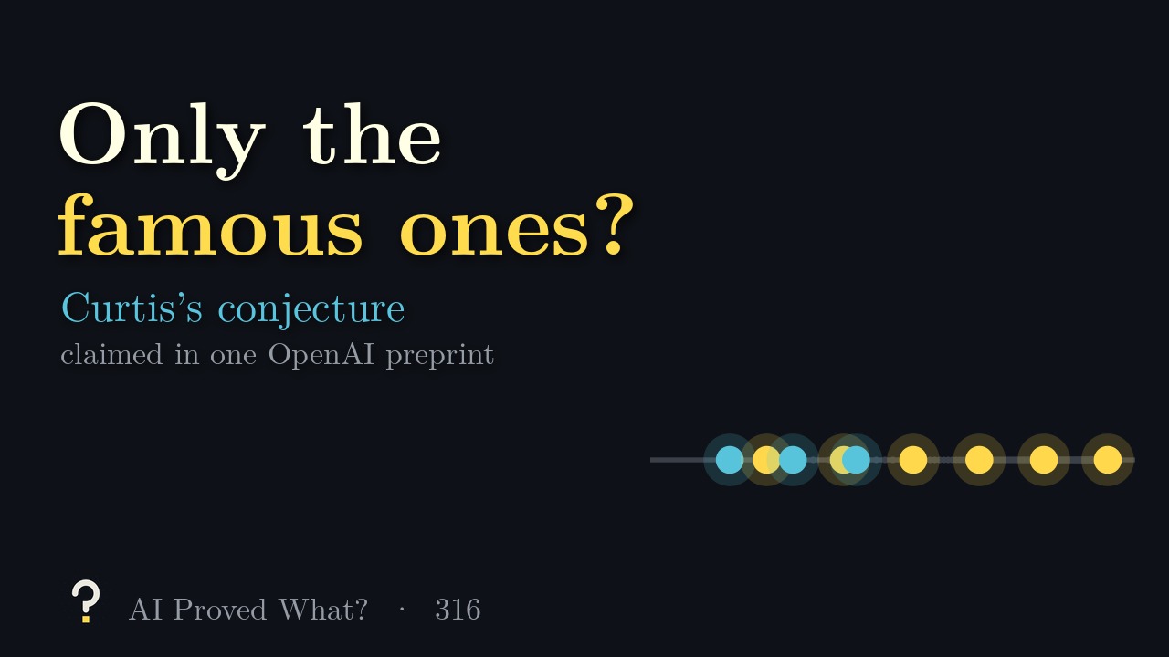 Play Episode 316: Only the famous ones? A line of faint grey dots with nine bright blue and gold dots lit along it.
