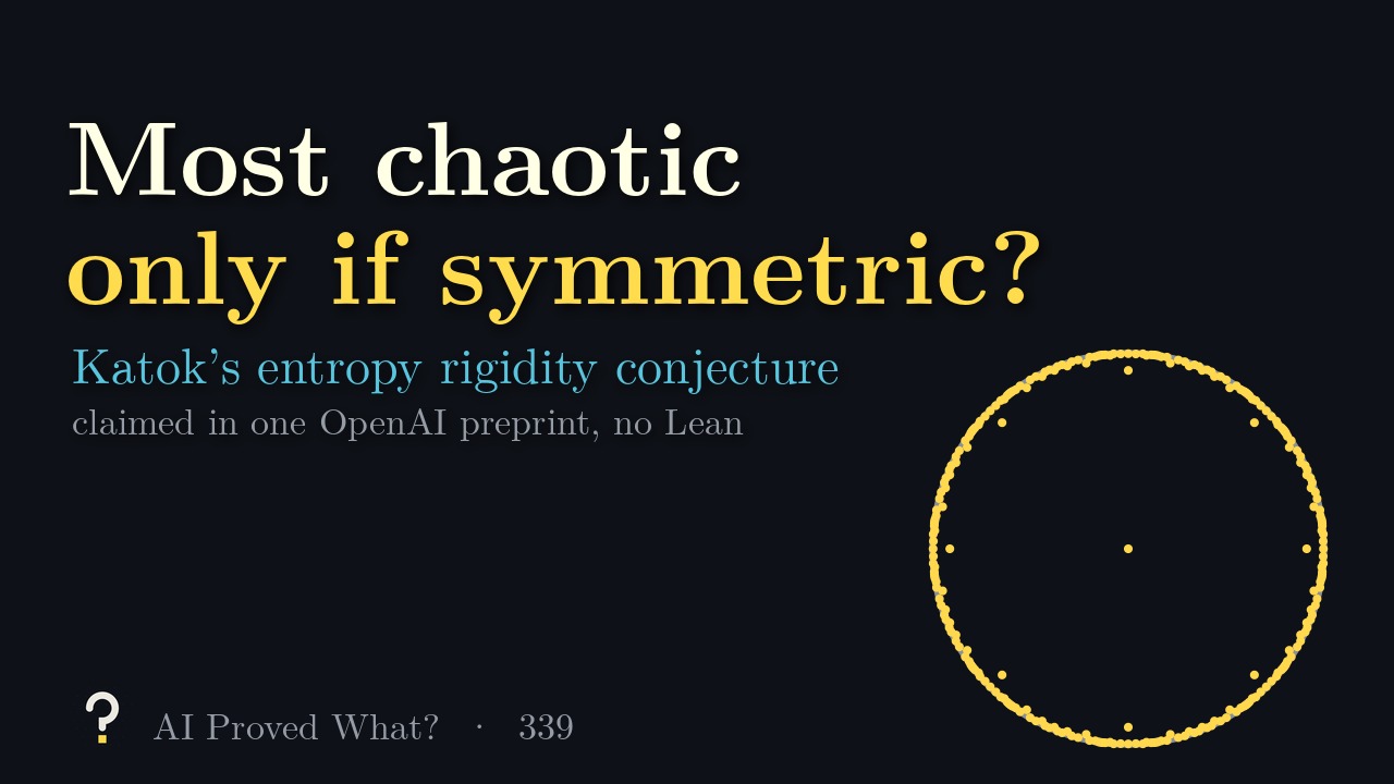 Play Episode 339: Most chaotic only if symmetric? Yellow orbit points crowding toward the rim of a grey disc.