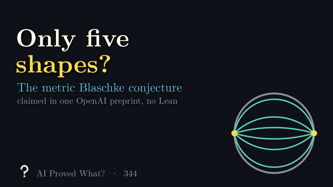 Play Episode 344: Only five shapes? Teal geodesics from one point of a grey sphere meeting at the opposite point.