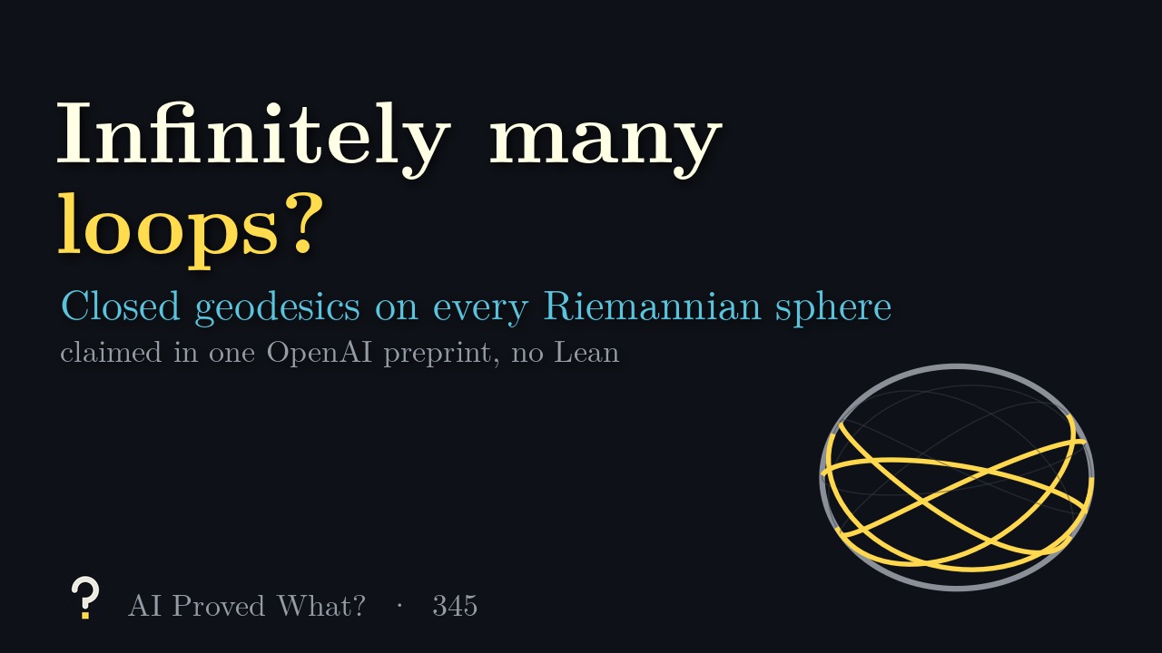 Play Episode 345: Infinitely many loops? A yellow closed geodesic winding around a grey oblate spheroid.
