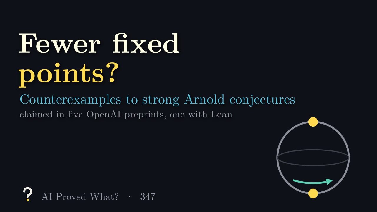 Play Episode 347: Fewer fixed points? A rotating grey sphere with its two yellow fixed poles.