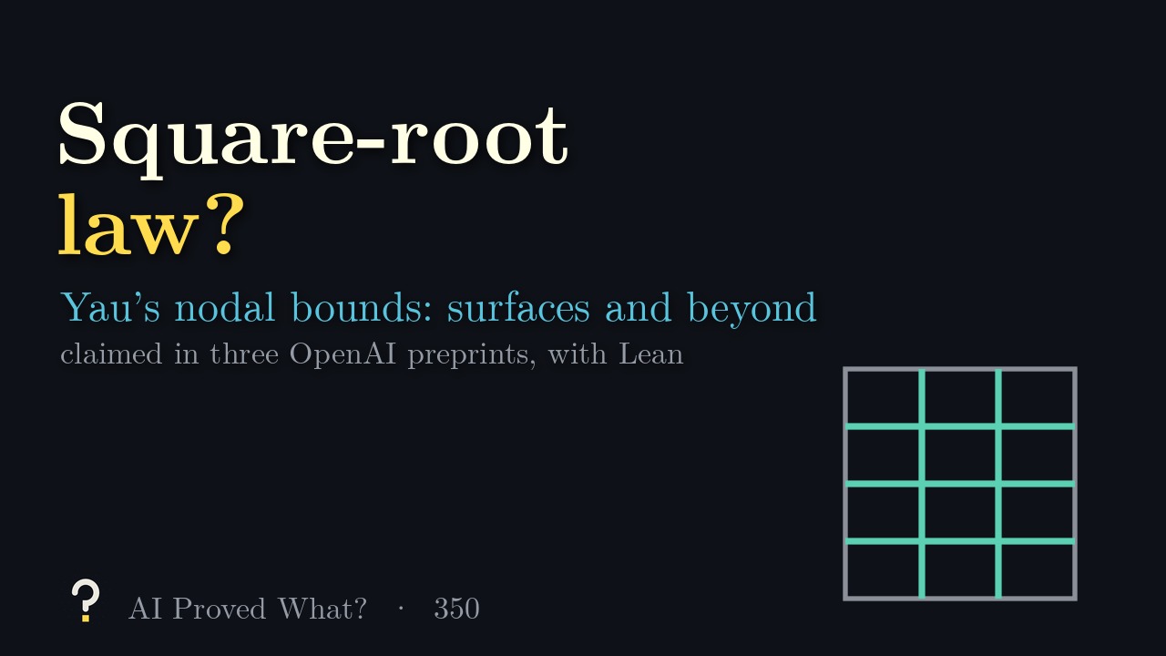 Play Episode 350: Square-root law? The teal nodal grid of sin 3x sin 4y inside a grey square.