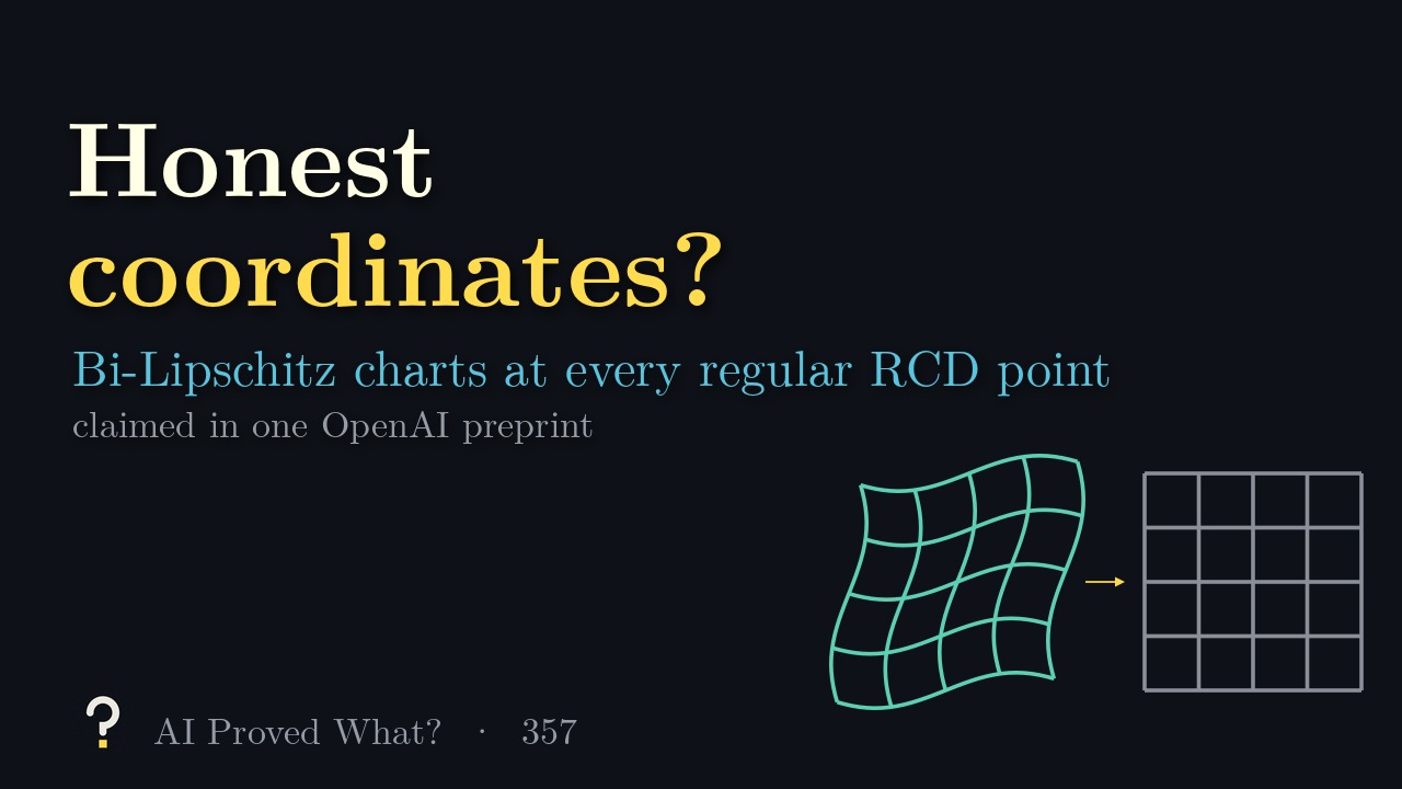Play Episode 357: Honest coordinates? A wavy teal grid with an arrow to a straight grey grid.