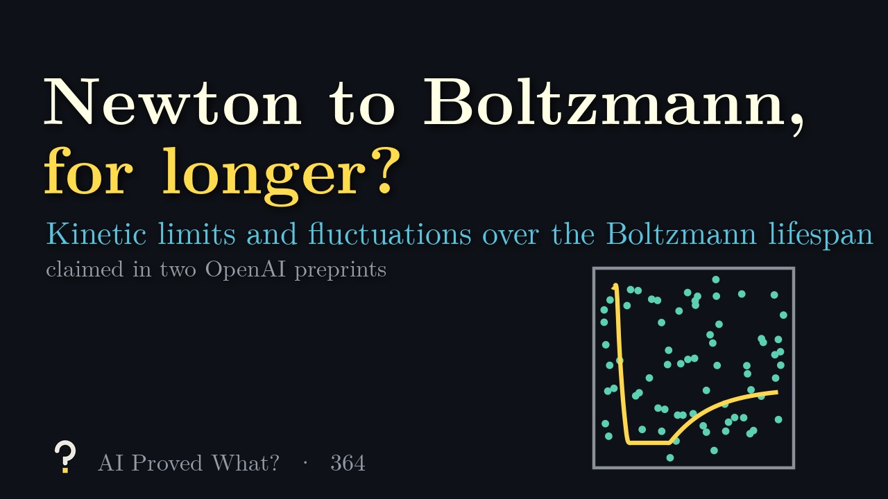 Play Episode 364: Newton to Boltzmann, for longer? A box of small teal particles with a yellow potential-well curve.