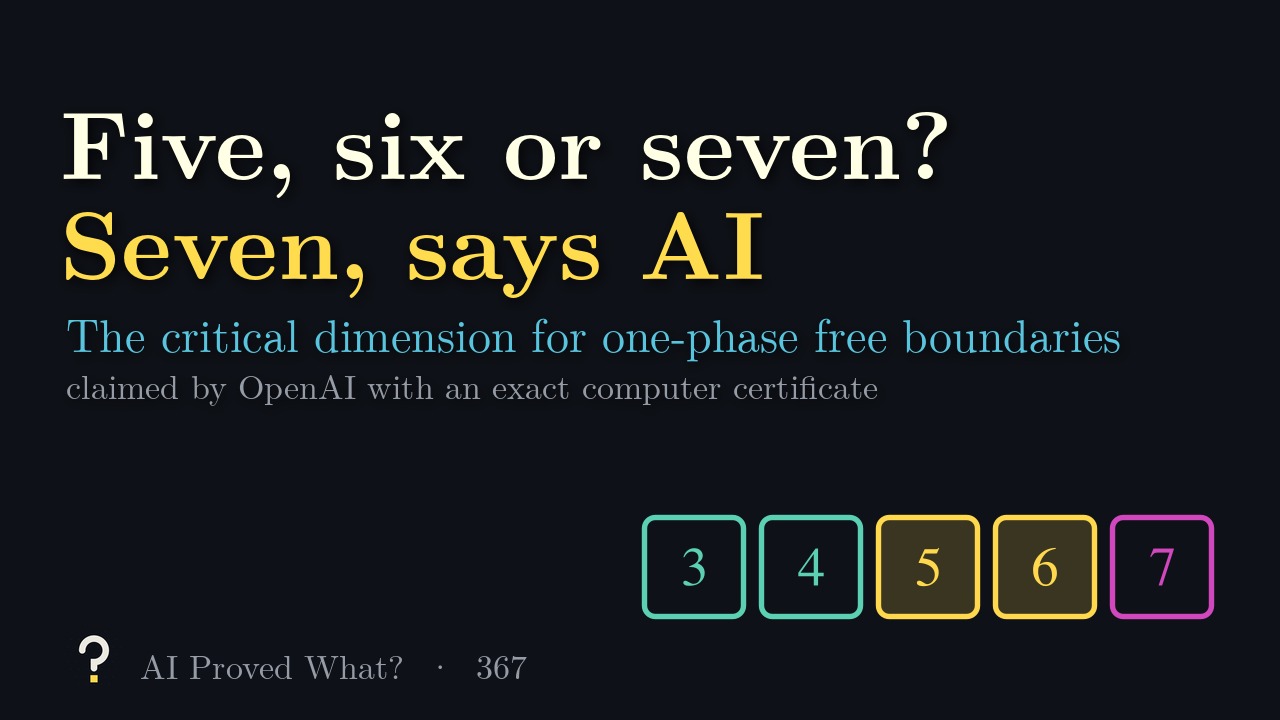 Play Episode 367: Five, six or seven? Boxes for dimensions 3 to 7, with 5 and 6 highlighted.